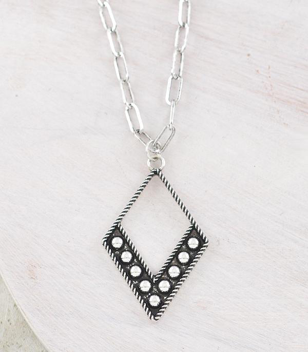 Diamond Studded Pendant Necklace