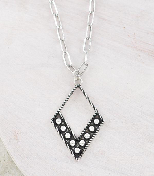 Diamond Studded Pendant Necklace