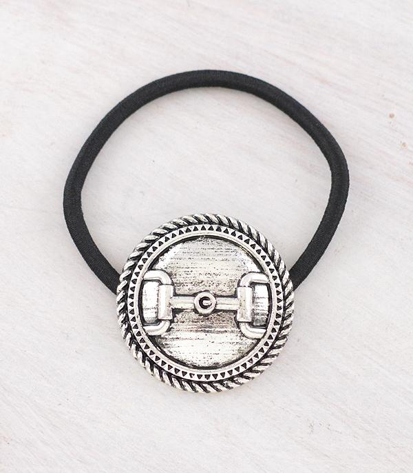 Horsebit Concho Ponytail Hair Tie