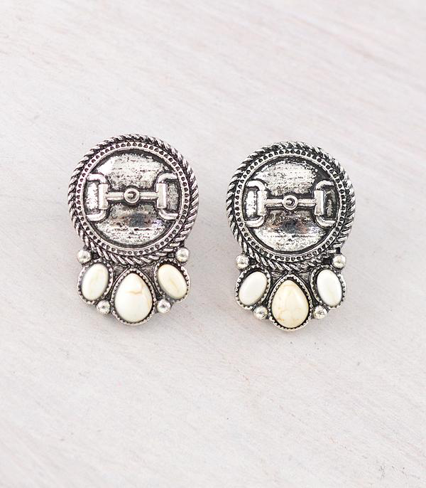 Horsebit Concho Earrings