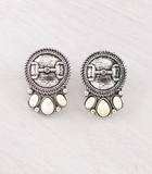 Horsebit Concho Earrings
