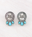 Horsebit Concho Earrings