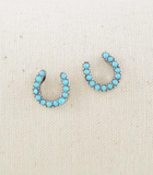 Rhinestone Horseshoe Stud Earrings