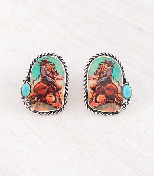 Vintage Cowgirl Concho Earrings