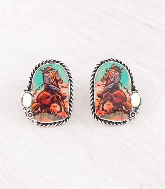Vintage Cowgirl Concho Earrings