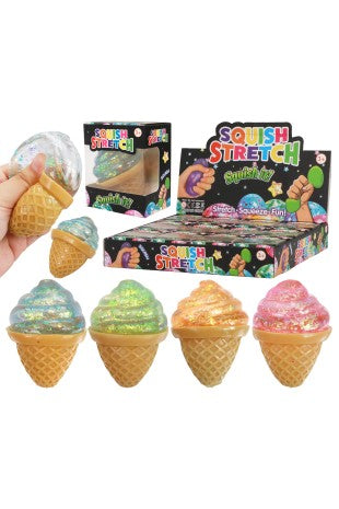 Glittery Ice Cream Cone Maltose Squishy