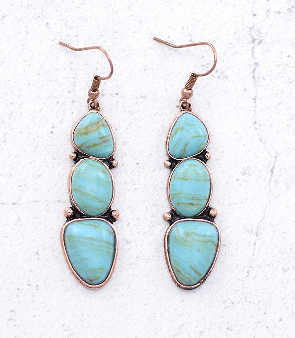 Semi Stone Drop Earrings