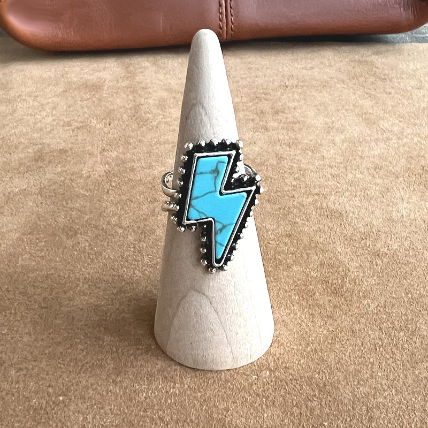 Turquoise Semi Stone Bolt Ring