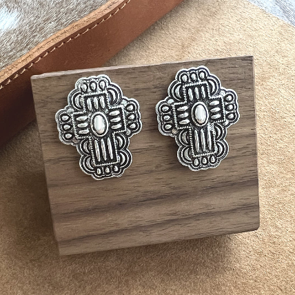 Cross Concho Earrings
