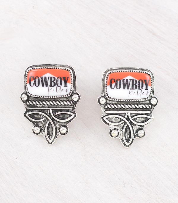 Cowboy Killer Boot Stitch Earrings