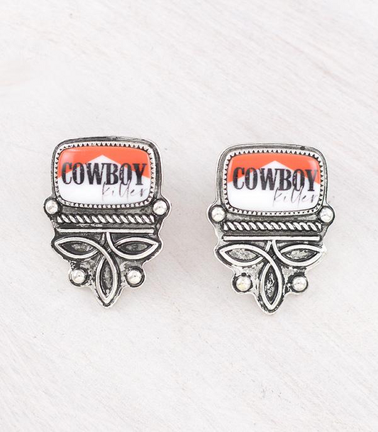 Cowboy Killer Boot Stitch Earrings