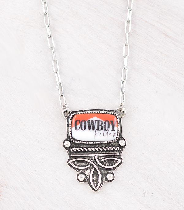 Cowboy Killer Boot Stitch Necklace