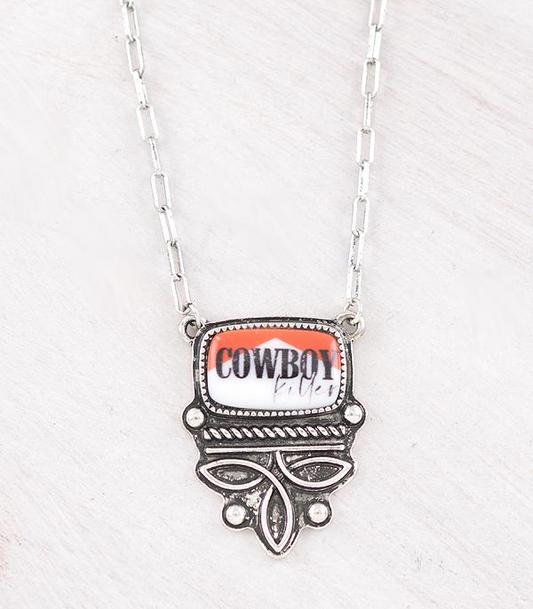 Cowboy Killer Boot Stitch Necklace