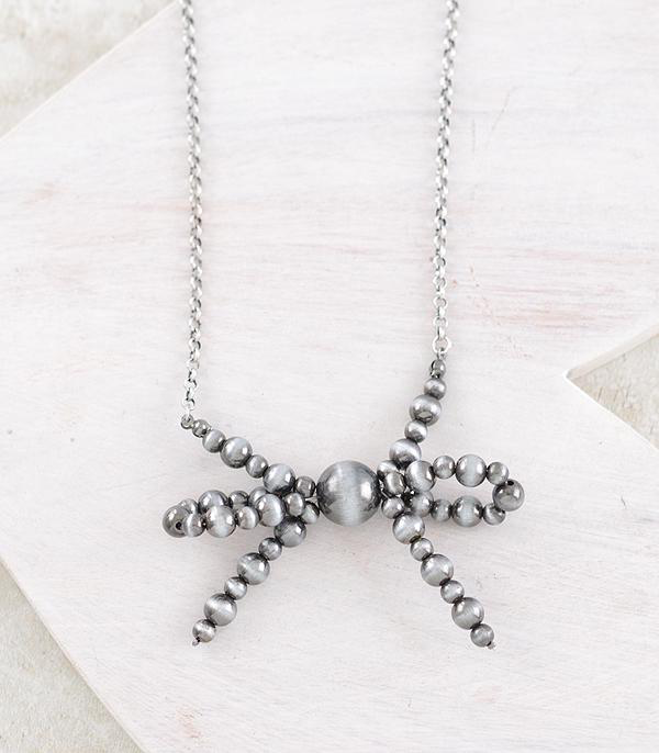 Navajo Pearl Bead Bow Necklace