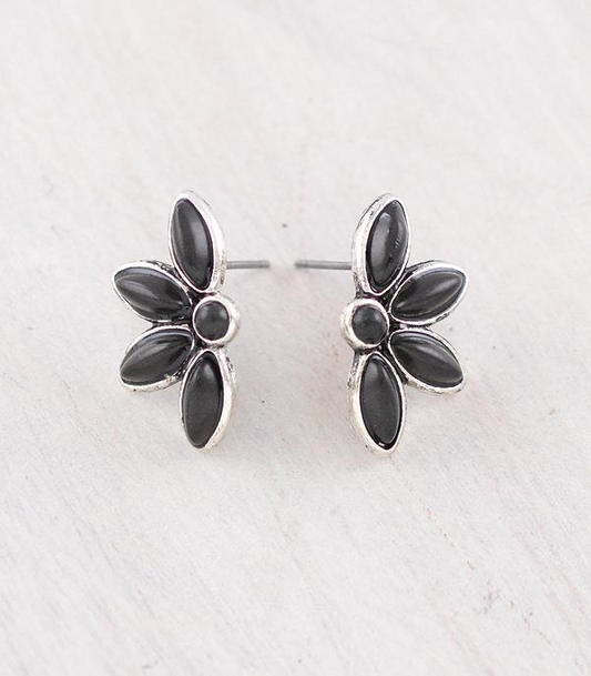 Semi Stone Post Earrings