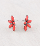 Semi Stone Post Earrings