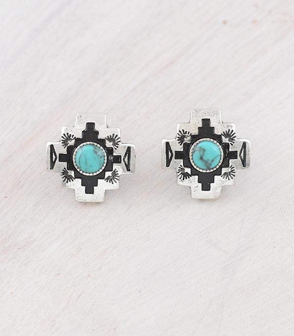 Aztec Concho Post Earrings