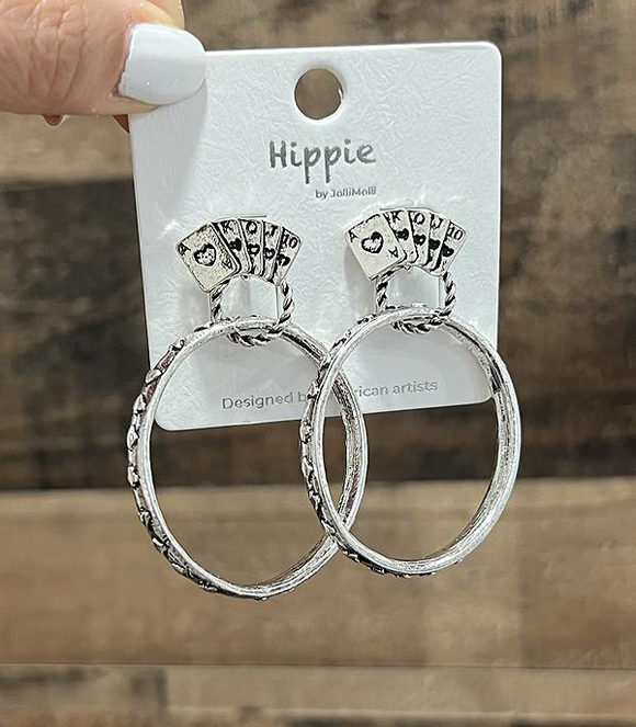 Ace Card Hoop Earrings