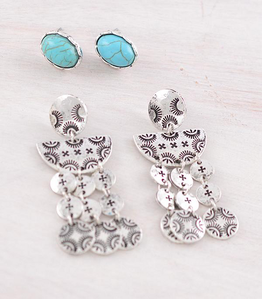 2PC Set Western Earrings