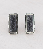 Semi Stone Bar Earrings