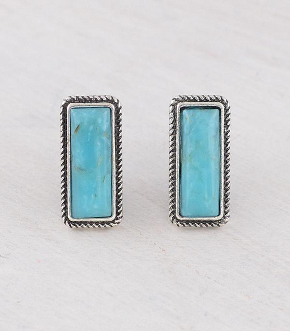 Semi Stone Bar Earrings