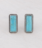 Semi Stone Bar Earrings