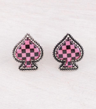 Checkered Spade Earrings