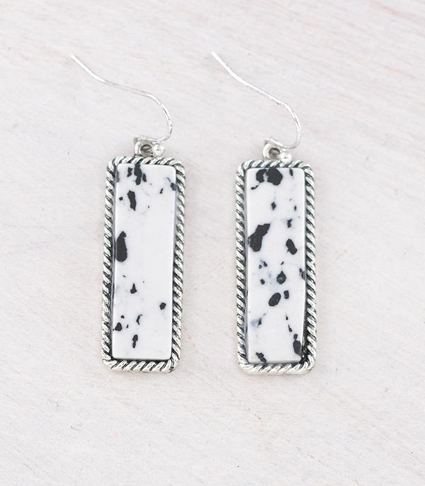 Semi Stone Bar Earrings