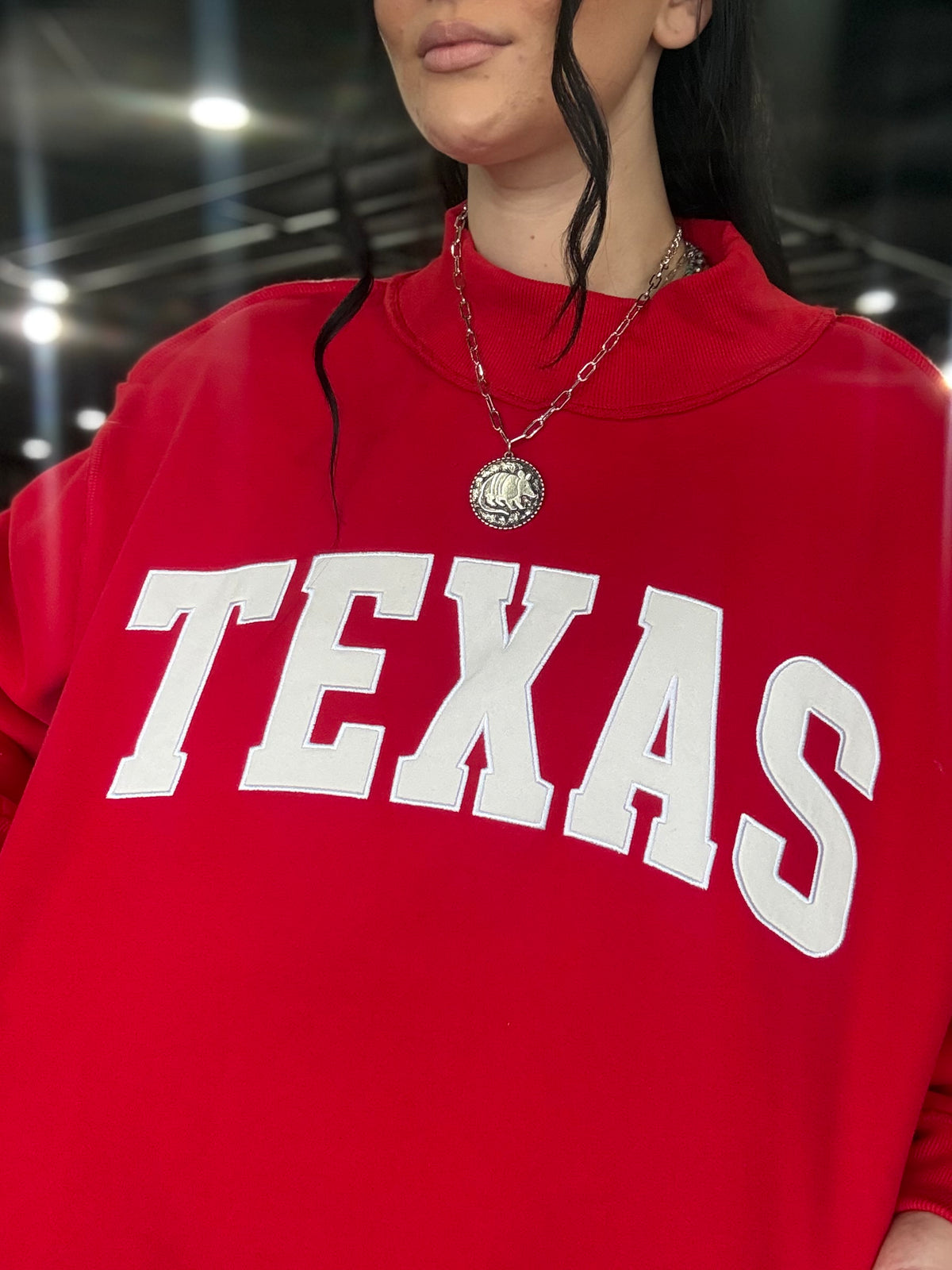 Texas Mock Neck Oversized Sweatshirt