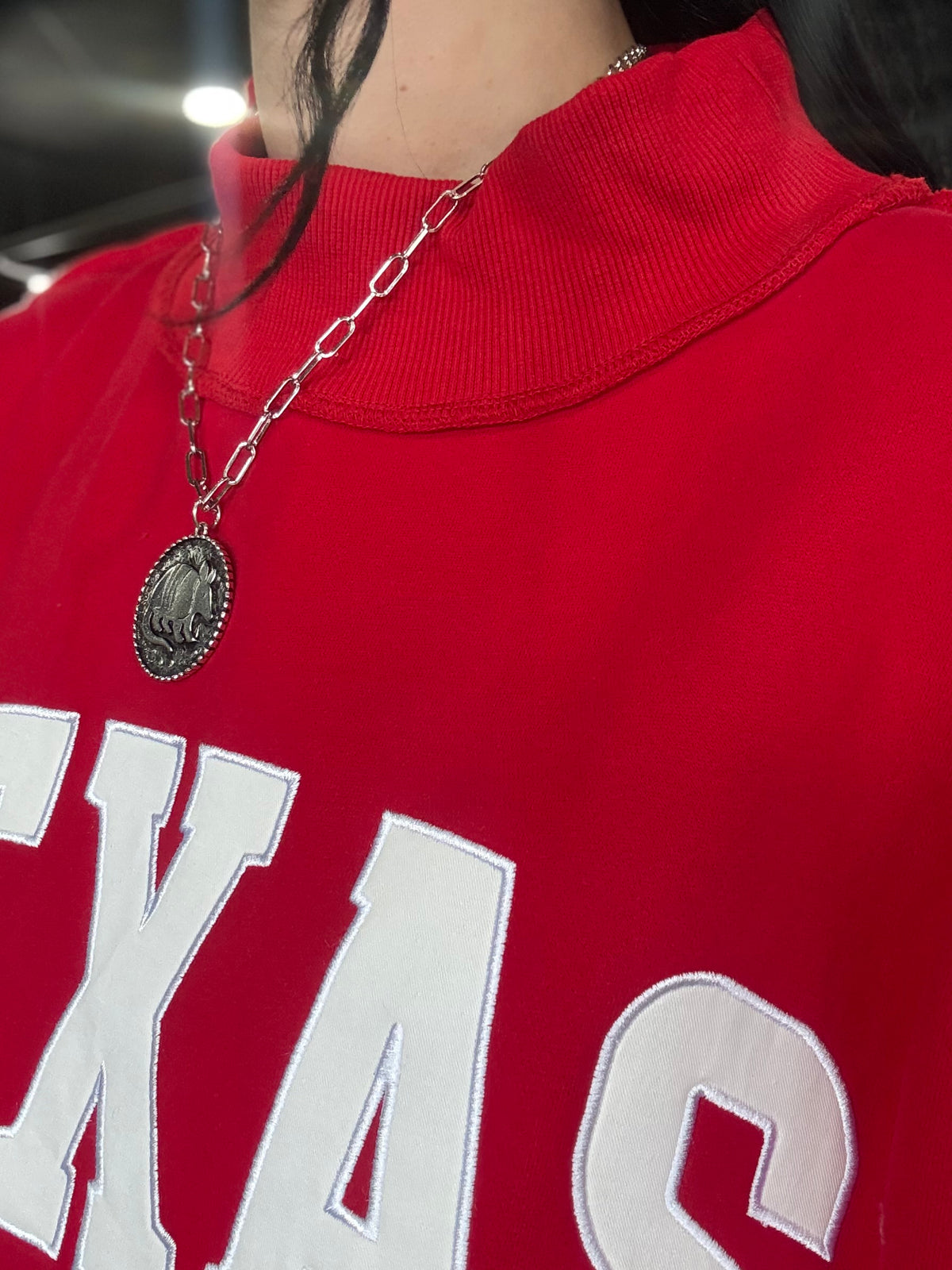 Texas Mock Neck Oversized Sweatshirt
