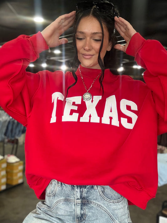 Texas Mock Neck Oversized Sweatshirt
