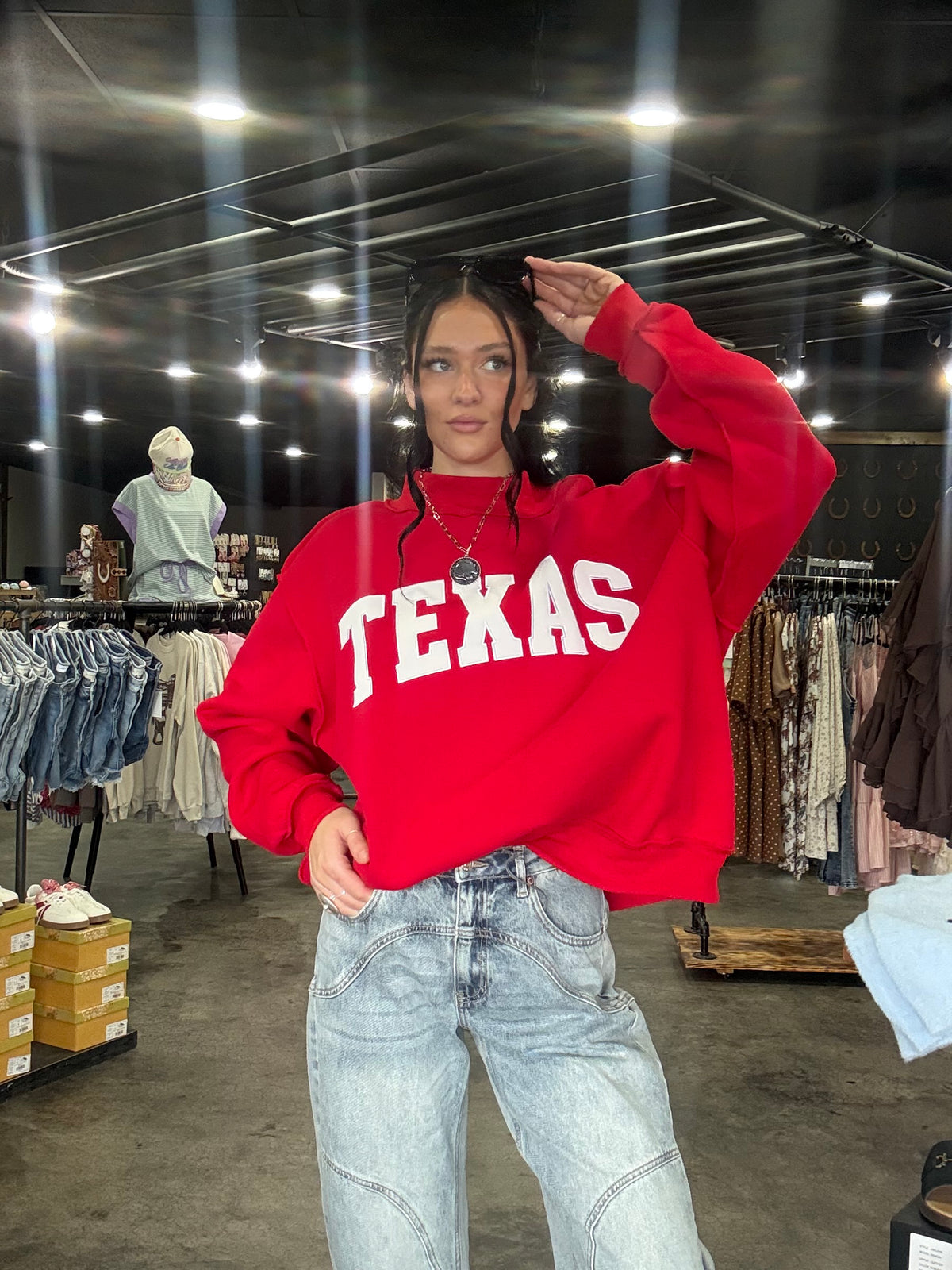 Texas Mock Neck Oversized Sweatshirt