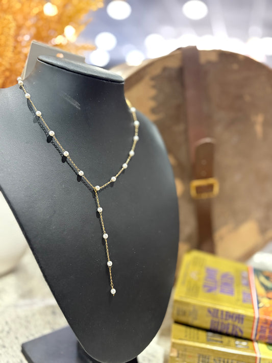 Pearl and Gold Lariat