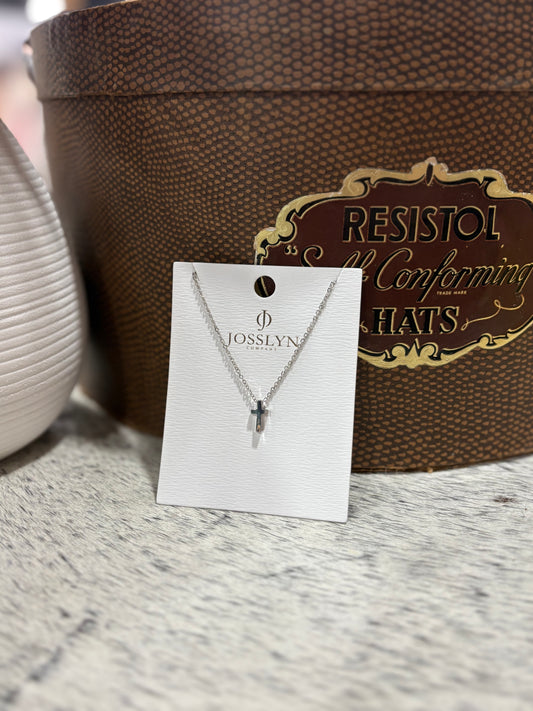 Classic Mini Cross Necklace * Silver