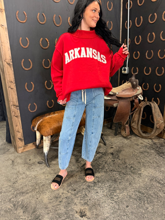 Arkansas Mock Neck Oversized Sweatshirt