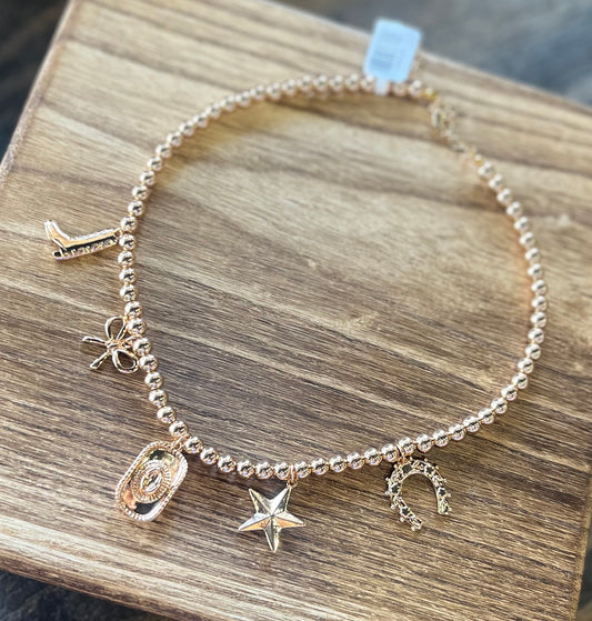 Gold Western Charm Necklace