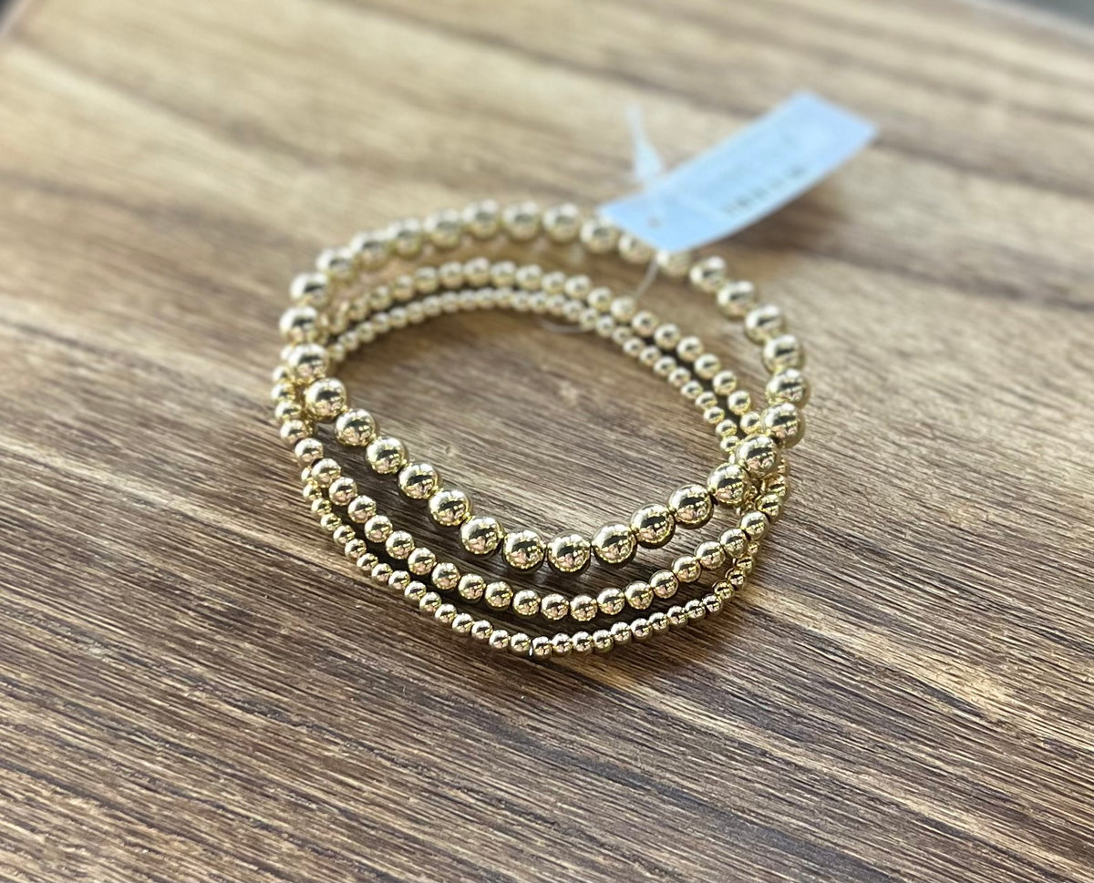 Gold Beaded Stacker Bracelets