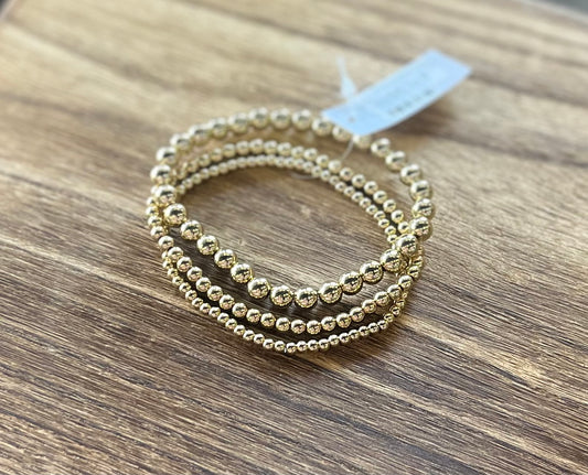 Gold Beaded Stacker Bracelets
