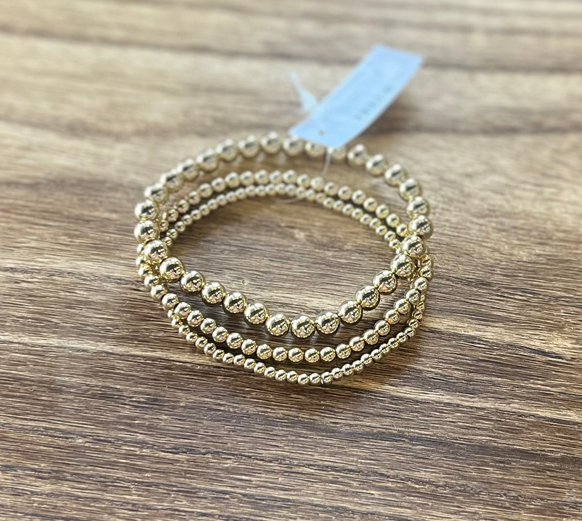 Gold Beaded Stacker Bracelets