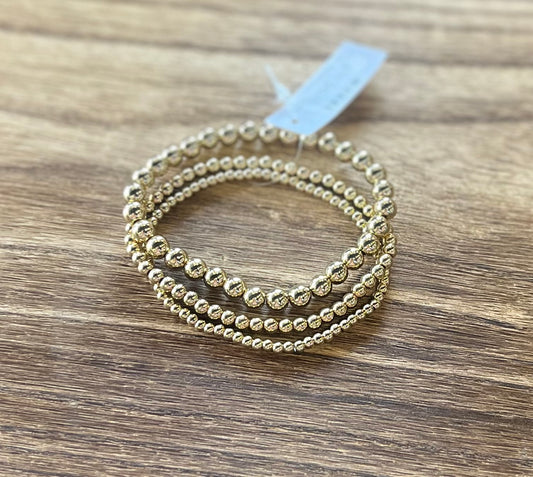 Gold Beaded Stacker Bracelets