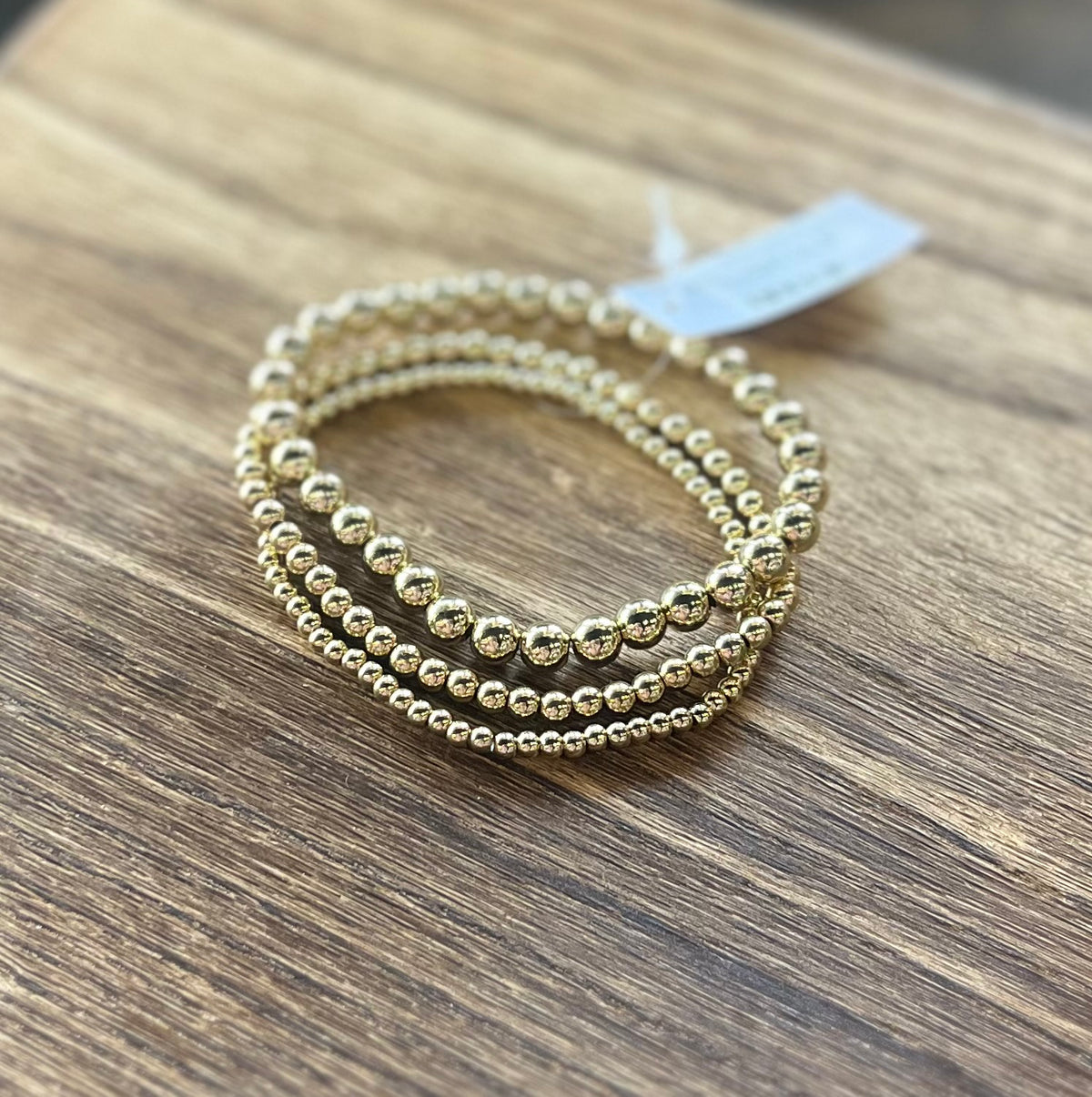 Gold Beaded Stacker Bracelets