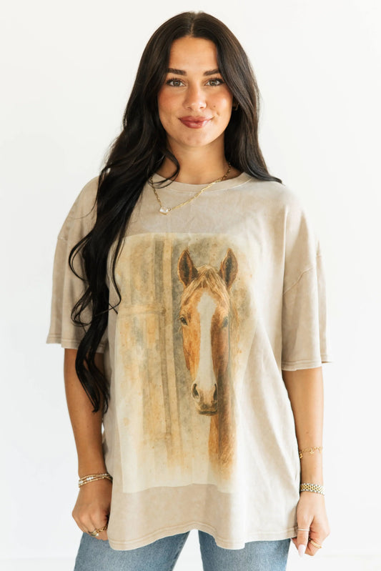 Horse Oversized Graphic Tee