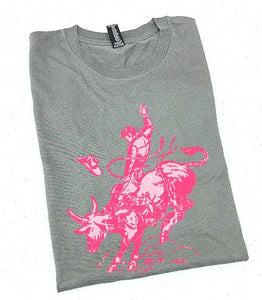 Pink Bronc Oversized Graphic Tee