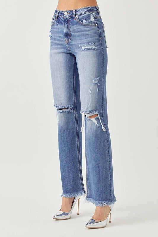 Gina High Rise Straight Jeans