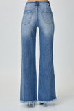 Riley Mid Rise Button Down Wide Leg Jeans