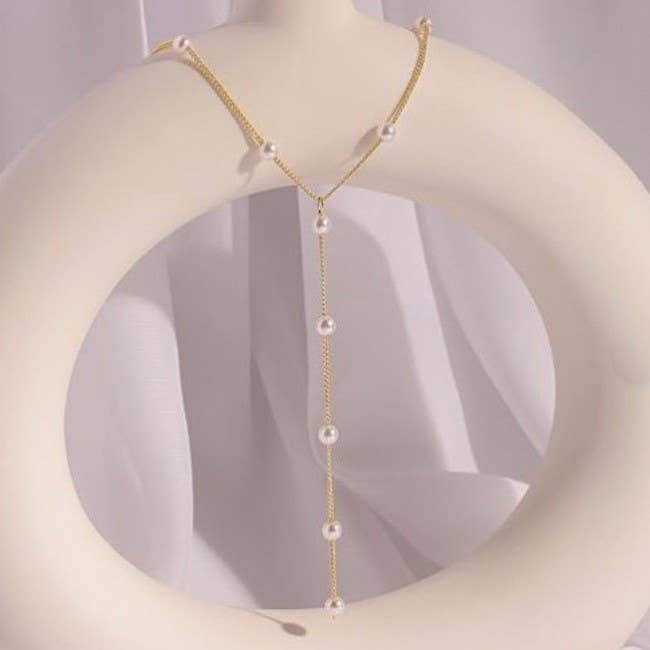 Pearl and Gold Lariat
