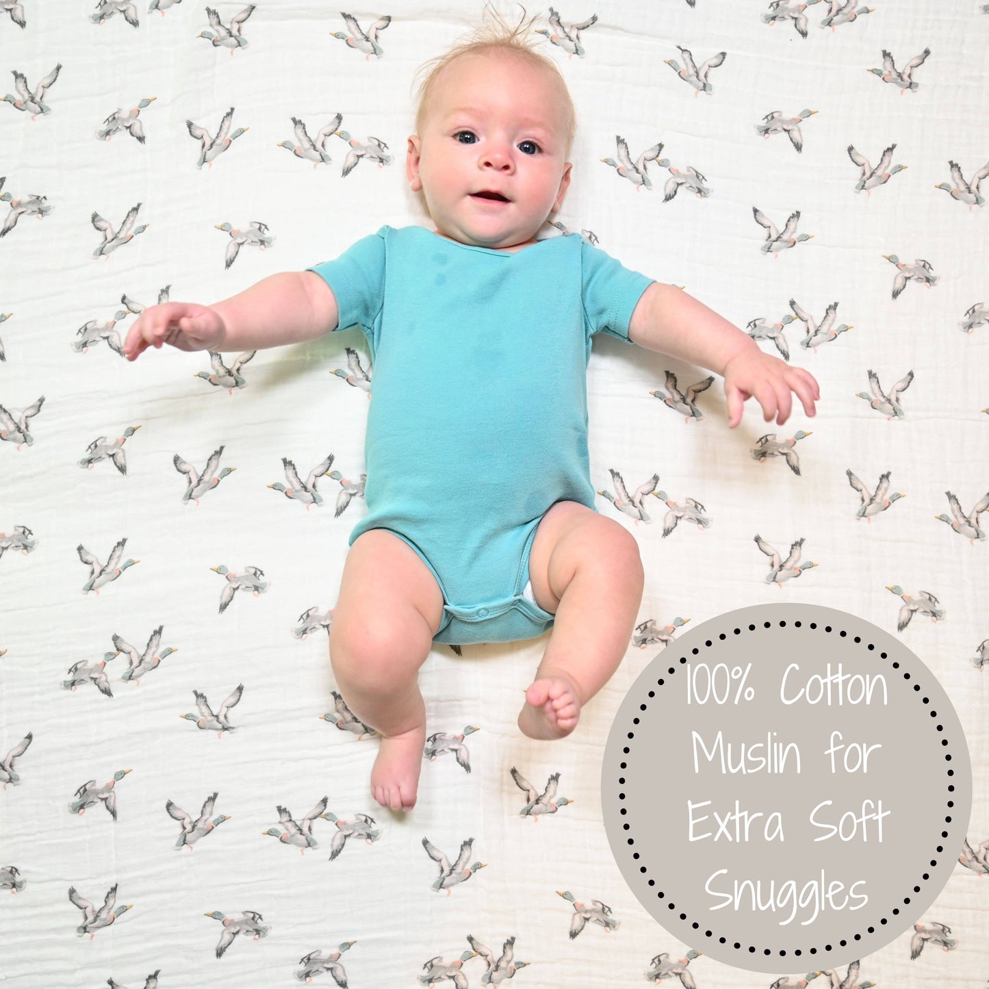 Quackin Up Mallard Duck Baby Muslin Swaddle Blanket