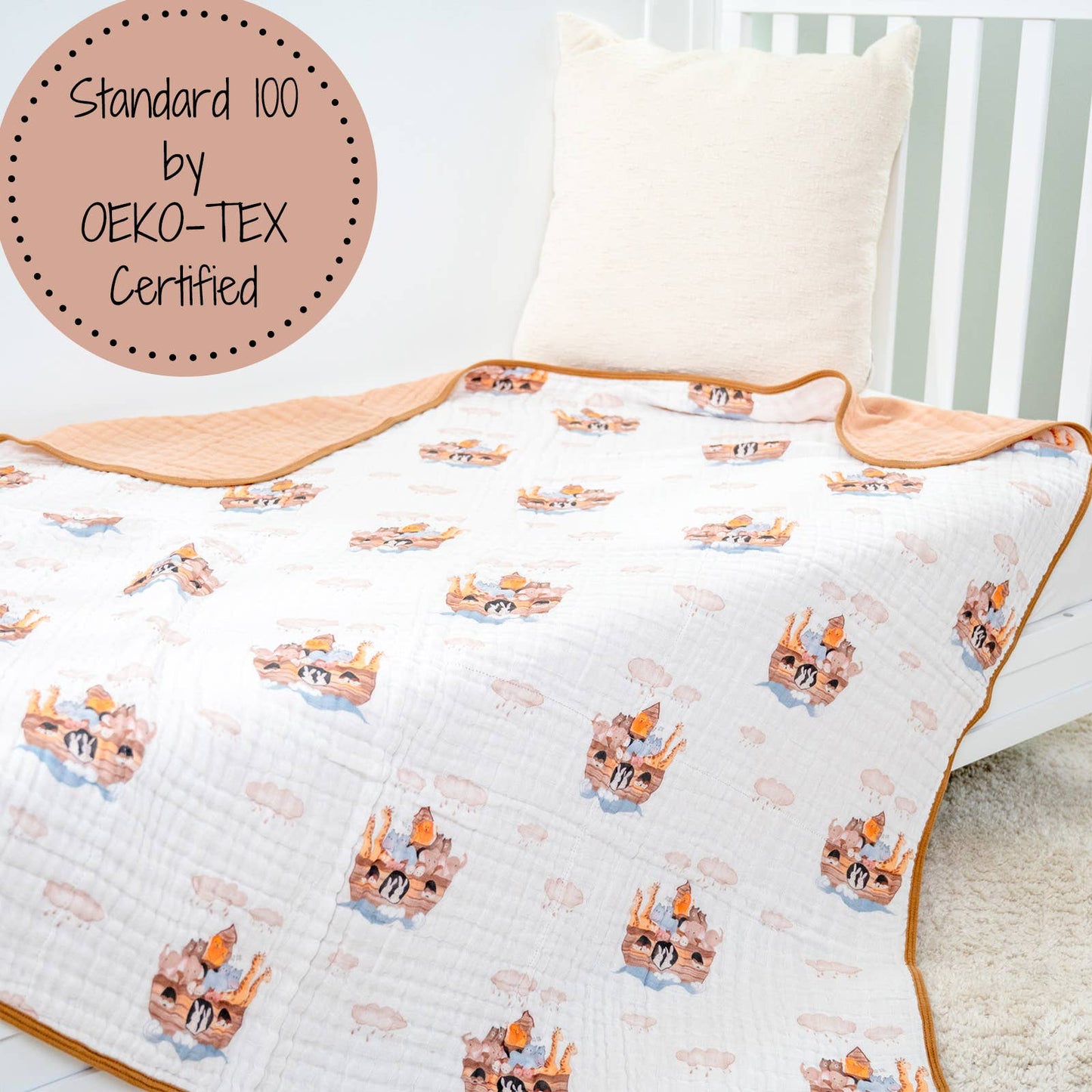 Noah's Ark Muslin Quilt Baby & Kids Blanket