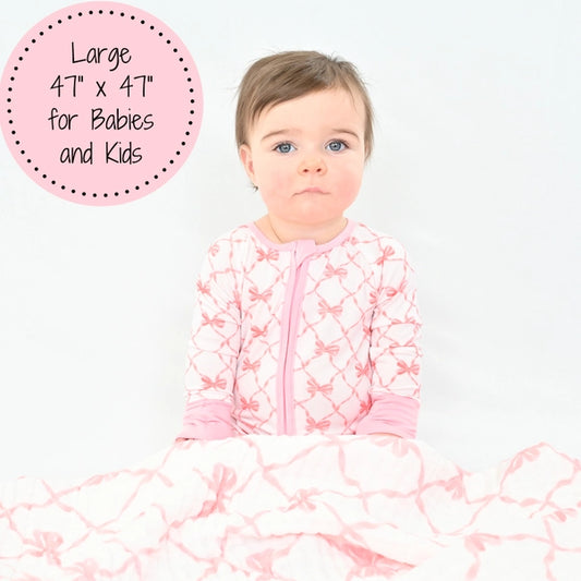 Beautiful Bows Muslin Blanket Baby Toddler