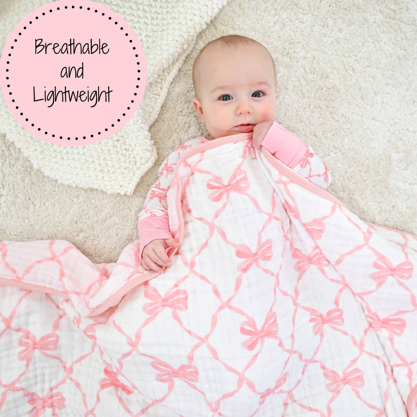 Beautiful Bows Muslin Quilt Baby & Kids Blanket